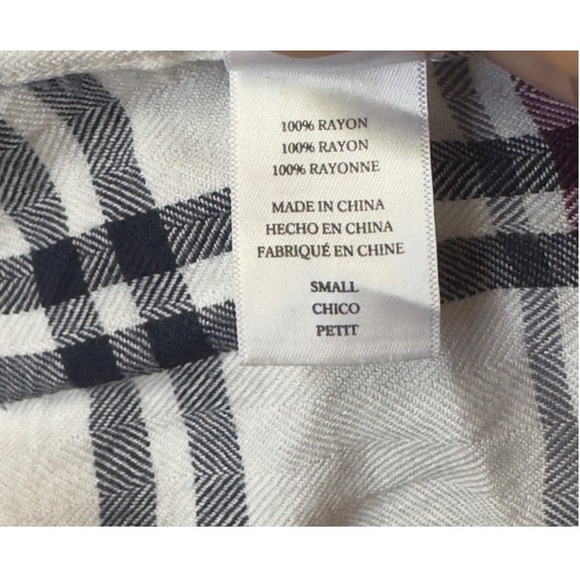 Rails Hunter Plaid Button Down Shirt Small Chico Petit White Purple Black‎ EUC - Picture 9 of 10